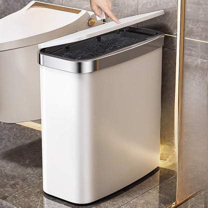 Press-Type Trash Can with Lid for Home