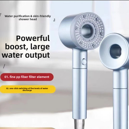 Pressurized Filter Shower Head with 5 Spray Modes