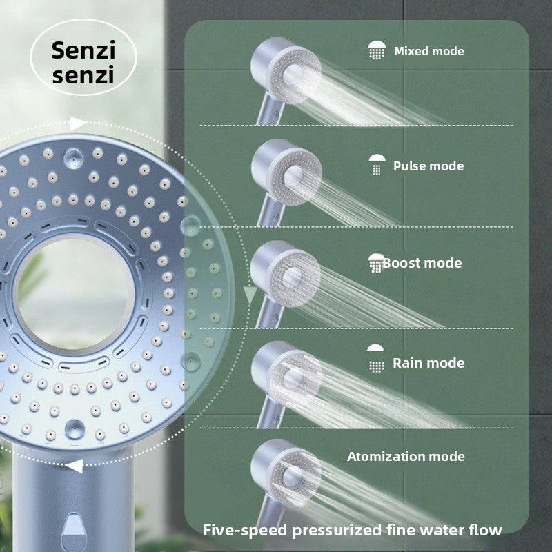 Pressurized Filter Shower Head with 5 Spray Modes