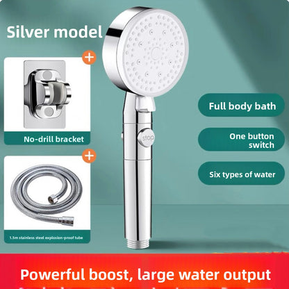 Pressurized Handheld Shower Head with Five Spray Modes