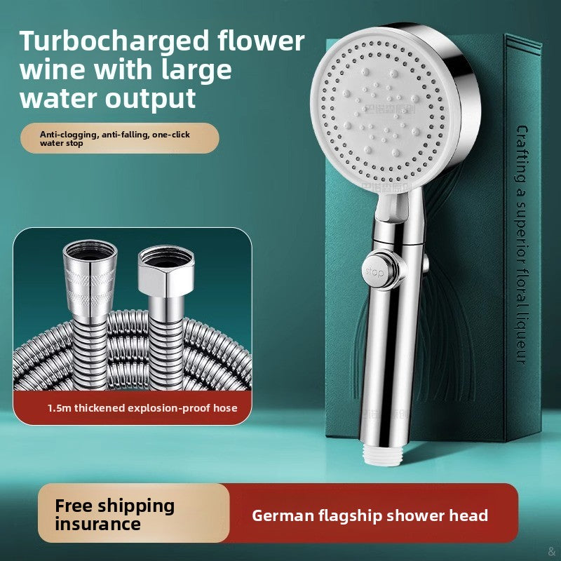 Pressurized Shower Head with Filter and Multiple Spray Modes