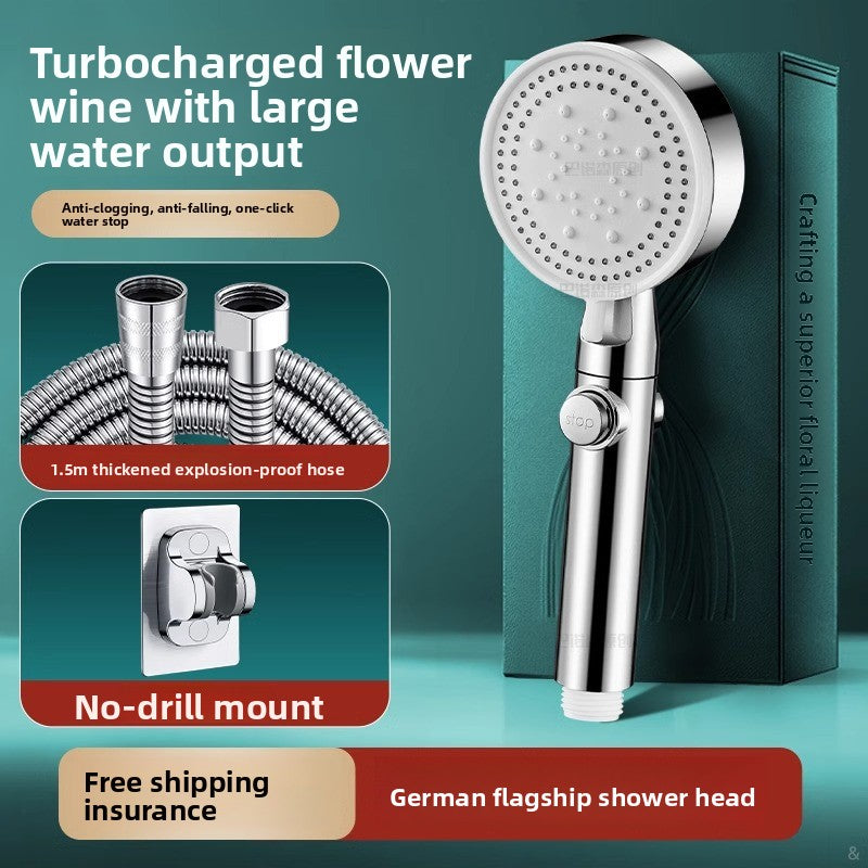Pressurized Shower Head with Filter and Multiple Spray Modes