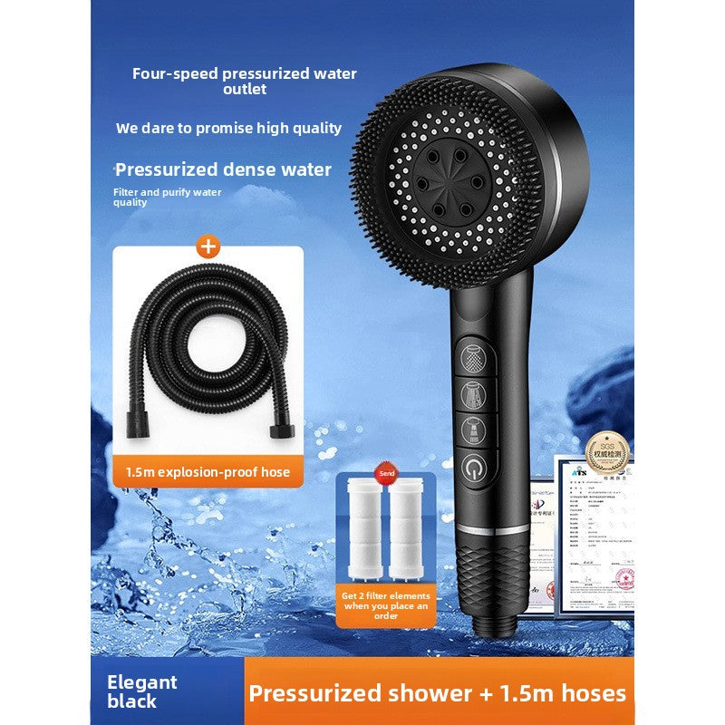 Pressurized shower nozzle