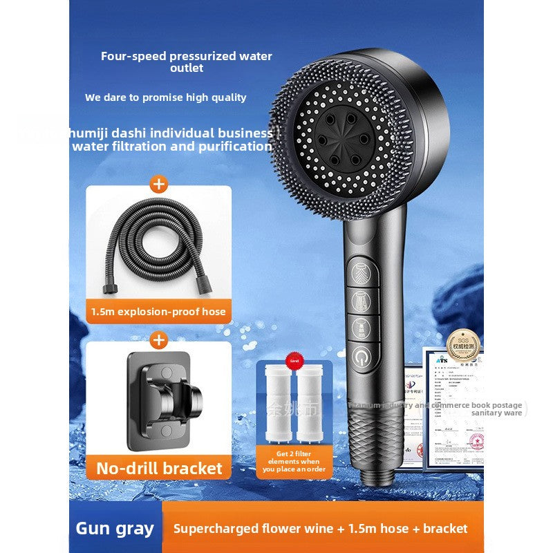 Pressurized shower nozzle