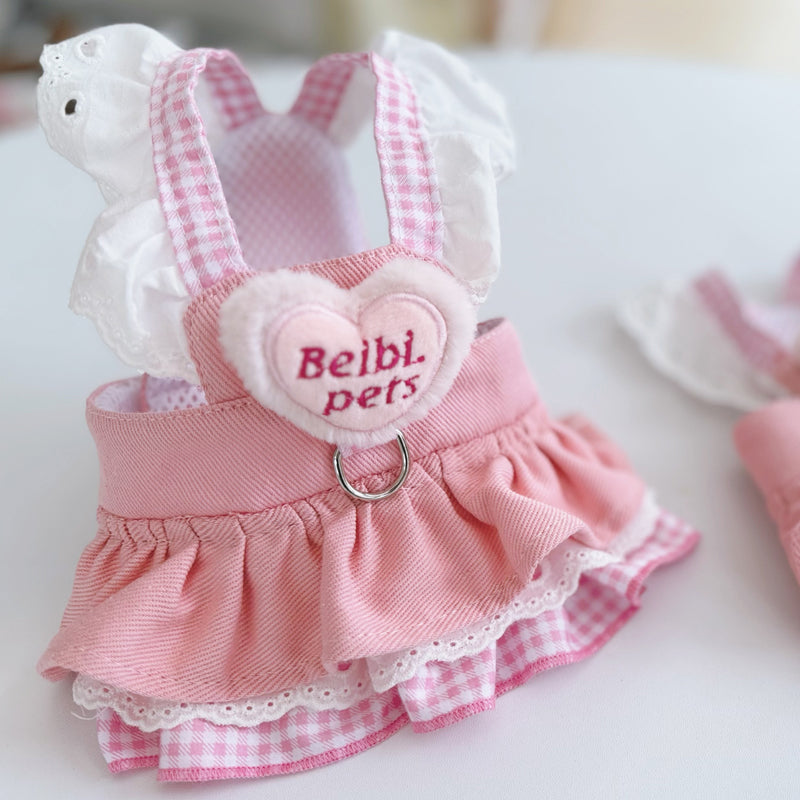 Princess Cotton Pet Dog Dress with Leash for Small Breeds