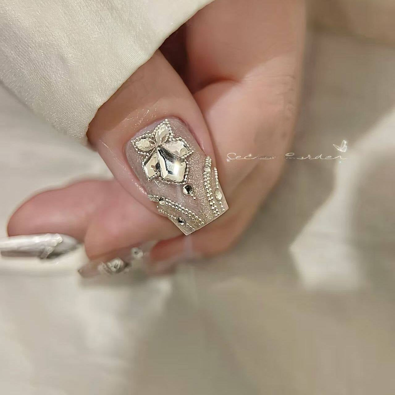 Princess Pearl Rhinestone Nail Stickers
