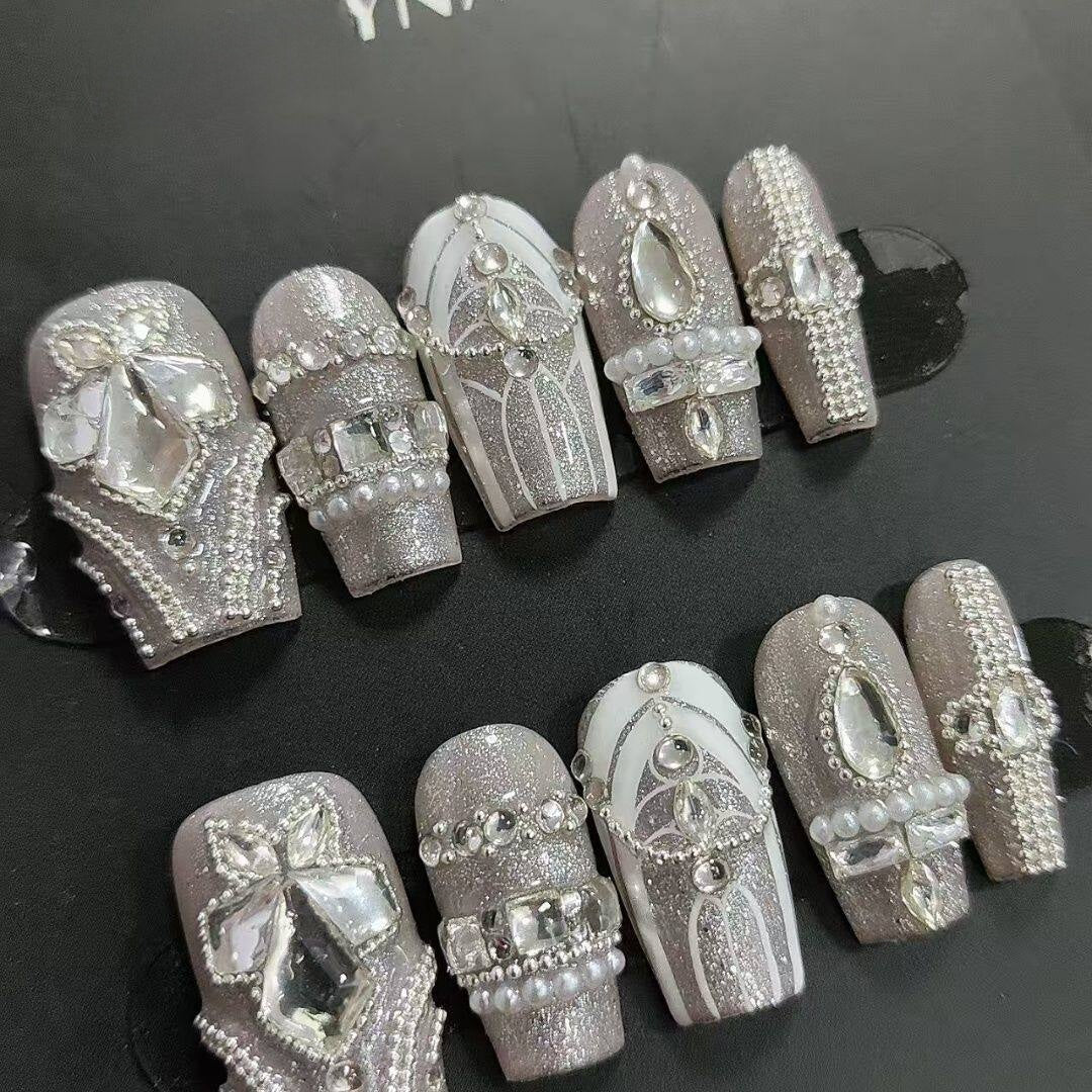 Princess Pearl Rhinestone Nail Stickers