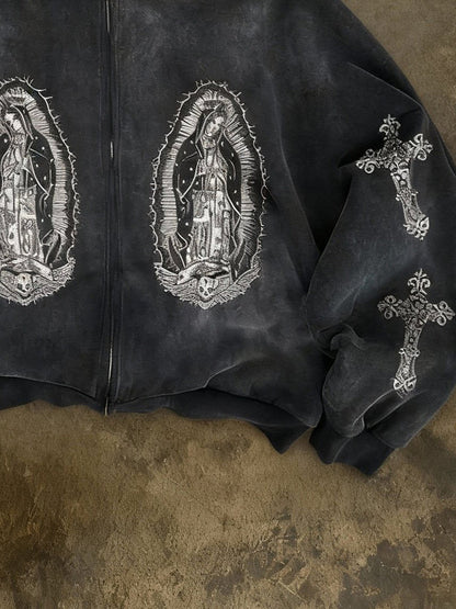 Print Cross Loose Jacket