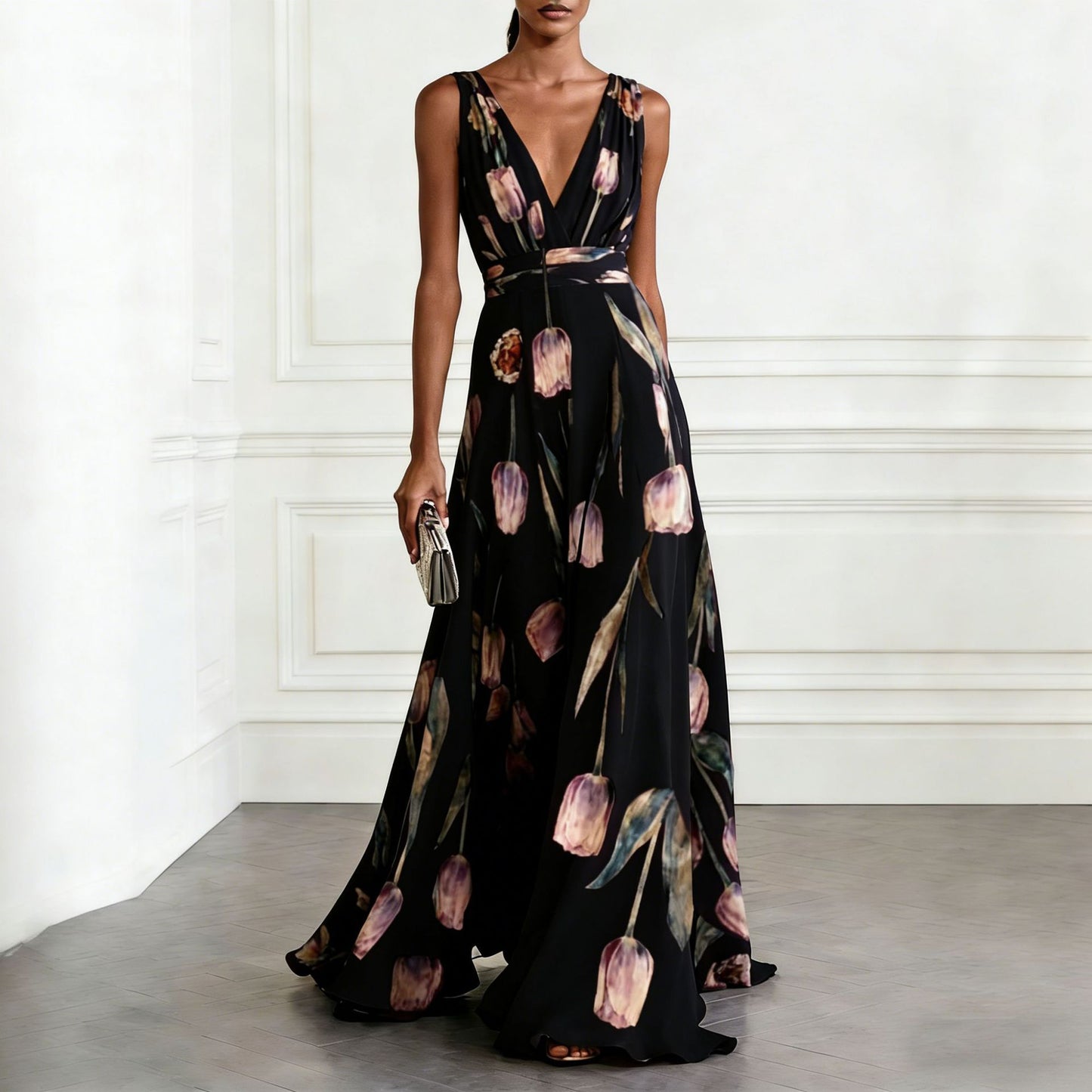 Print Evening Dress Women's Sleeveless