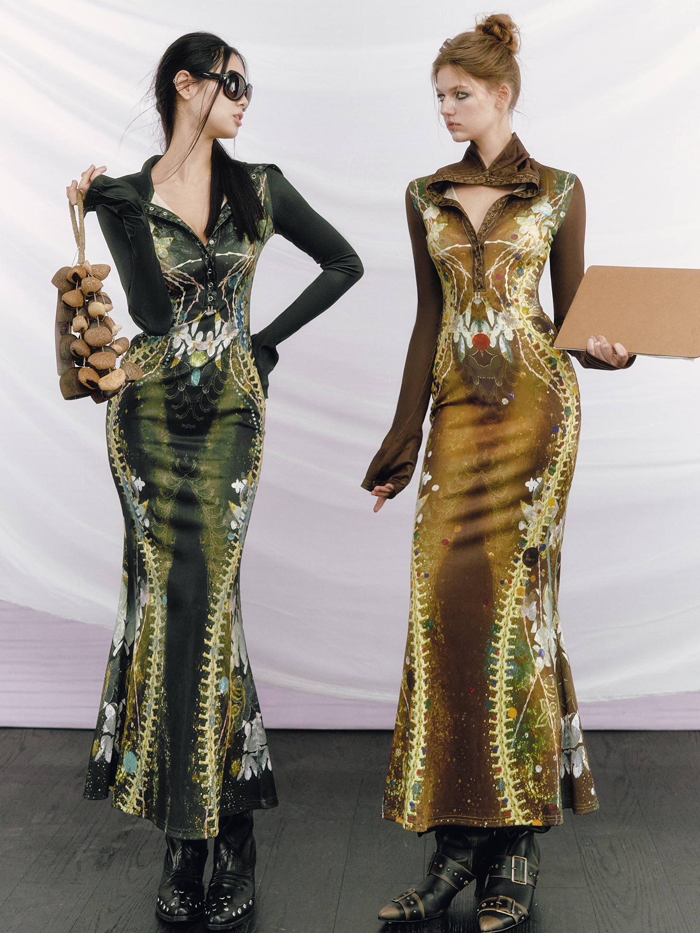 Print Knitted Fishtail Dress