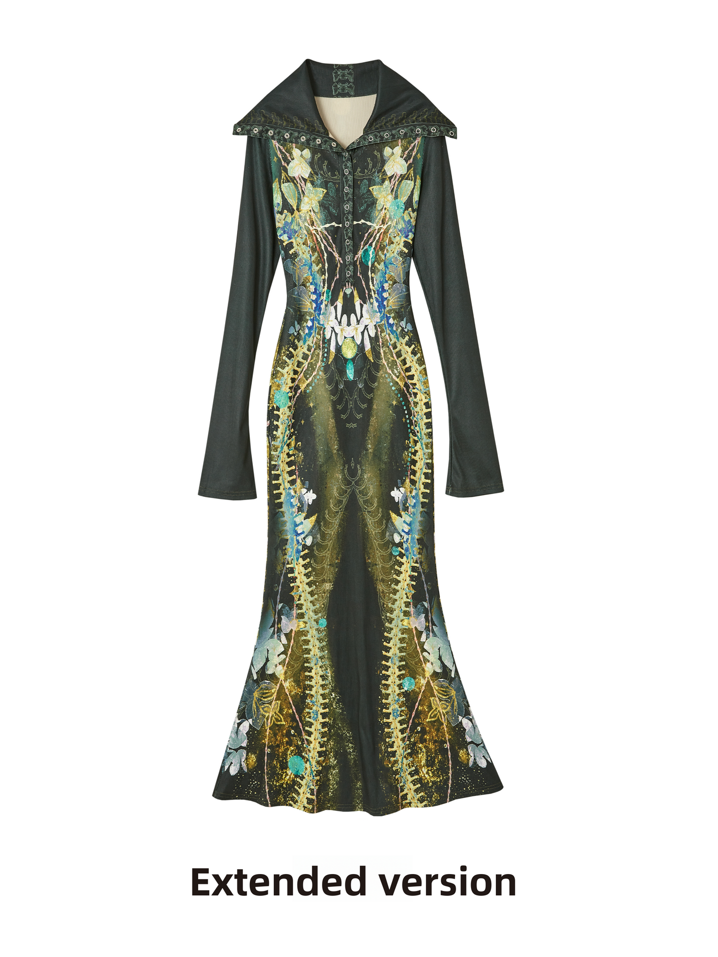 Print Knitted Fishtail Dress