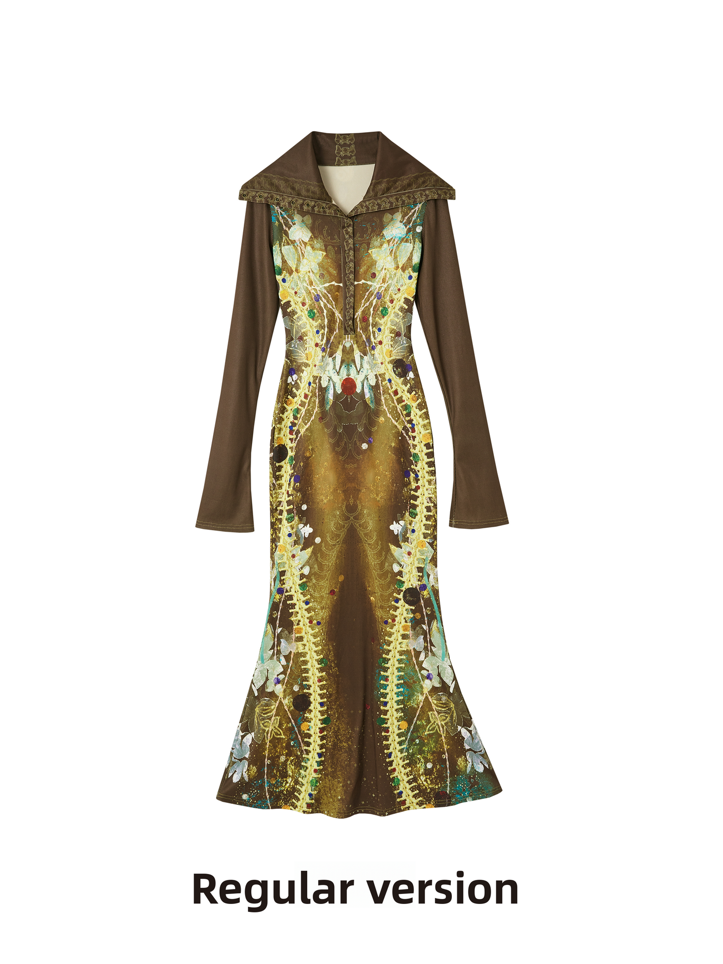 Print Knitted Fishtail Dress