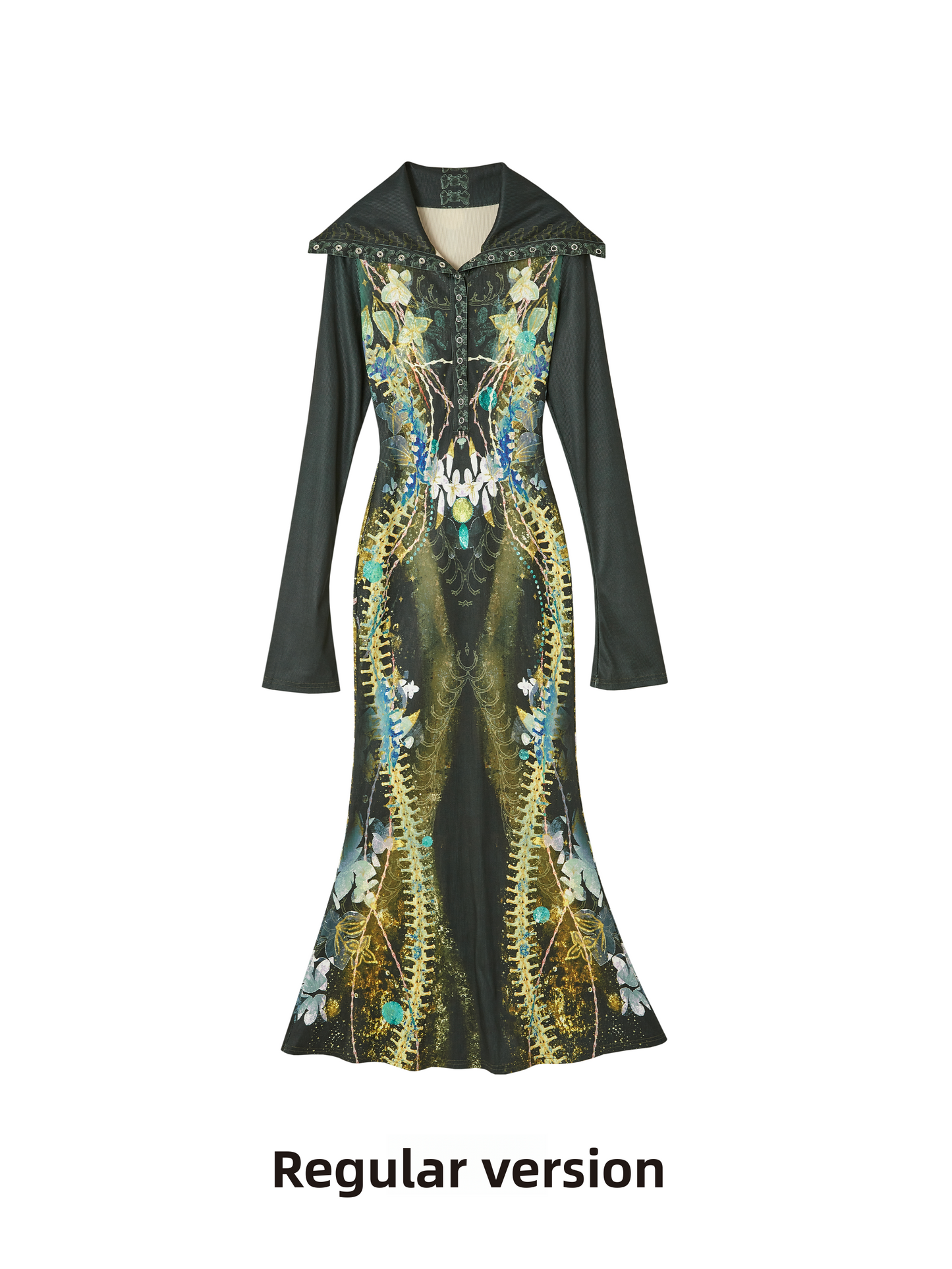 Print Knitted Fishtail Dress