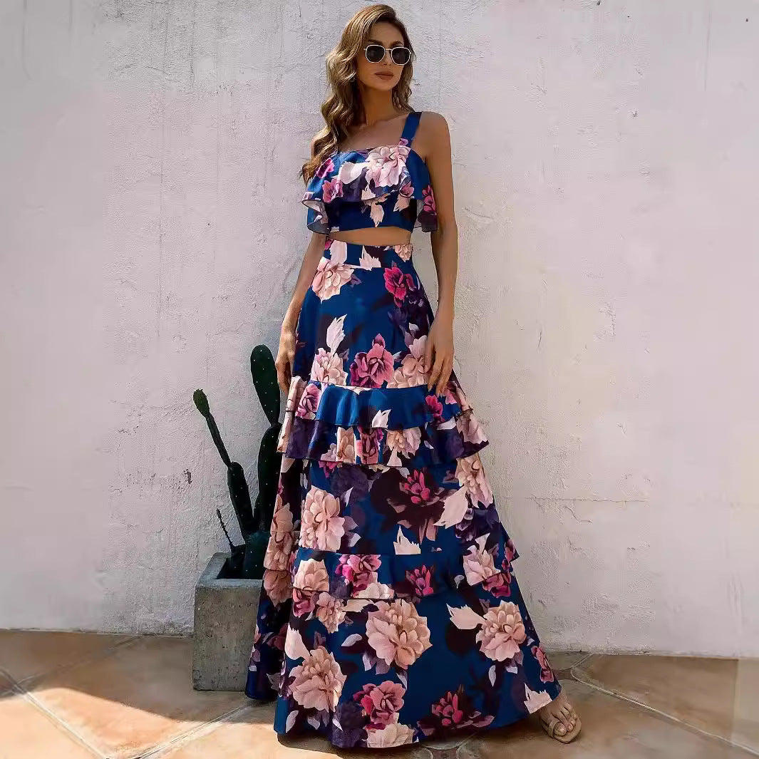 Print Long Dress Gown
