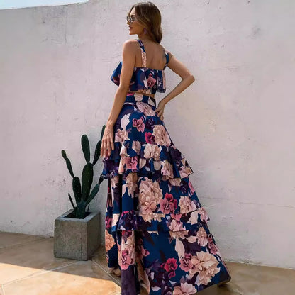 Print Long Dress Gown