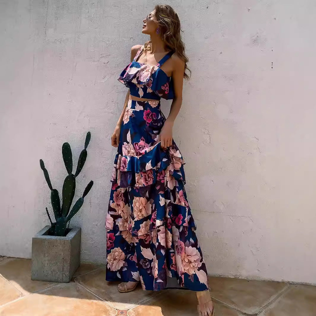 Print Long Dress Gown