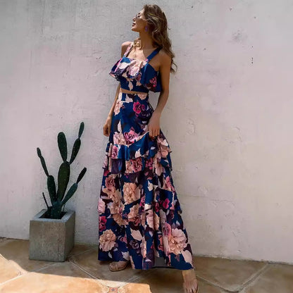 Print Long Dress Gown