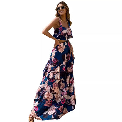 Print Long Dress Gown