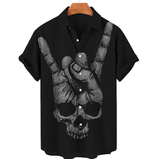 Print Skull Hawaiian Shirt