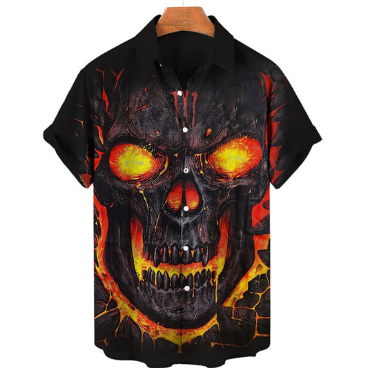 Print Skull Hawaiian Shirt