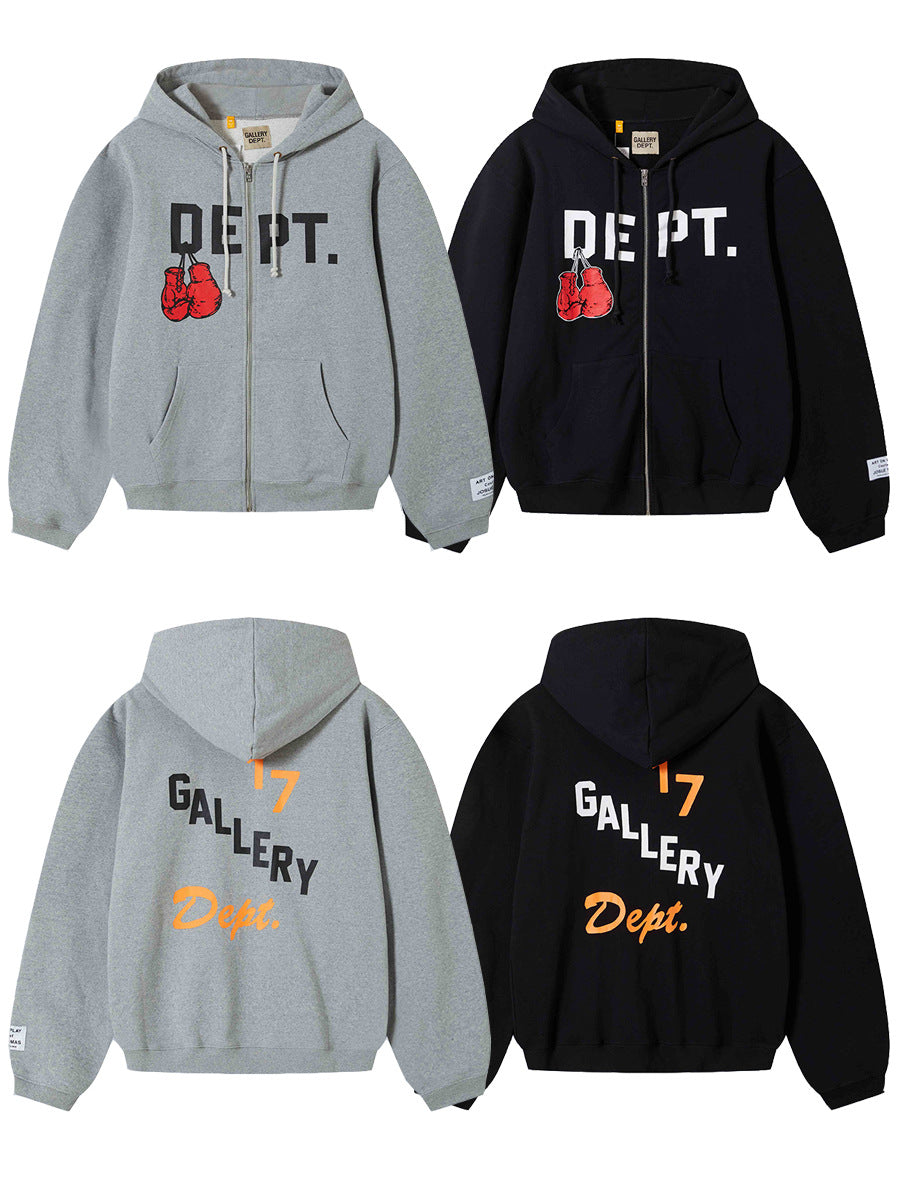 Print Zipper Hoodie