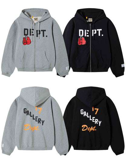 Print Zipper Hoodie