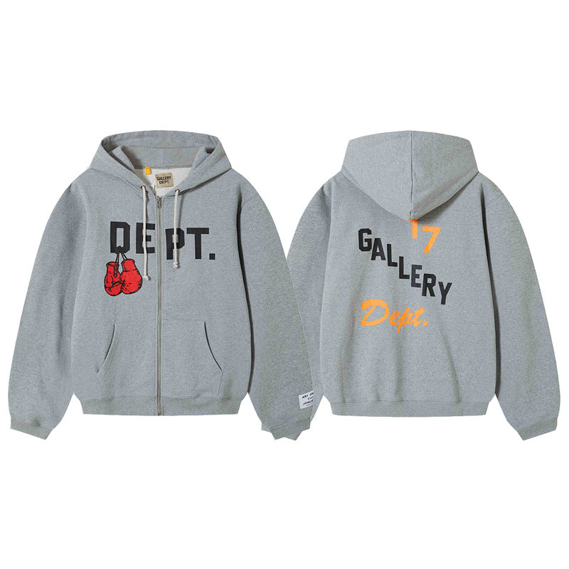Print Zipper Hoodie