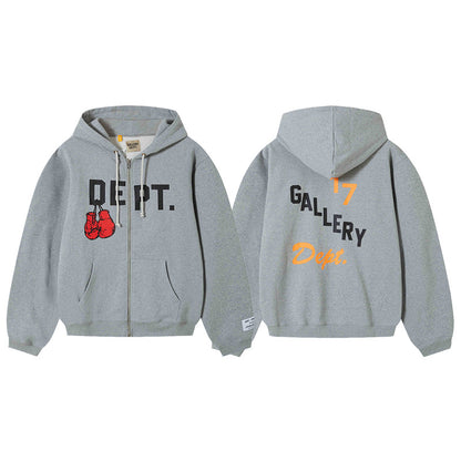Print Zipper Hoodie
