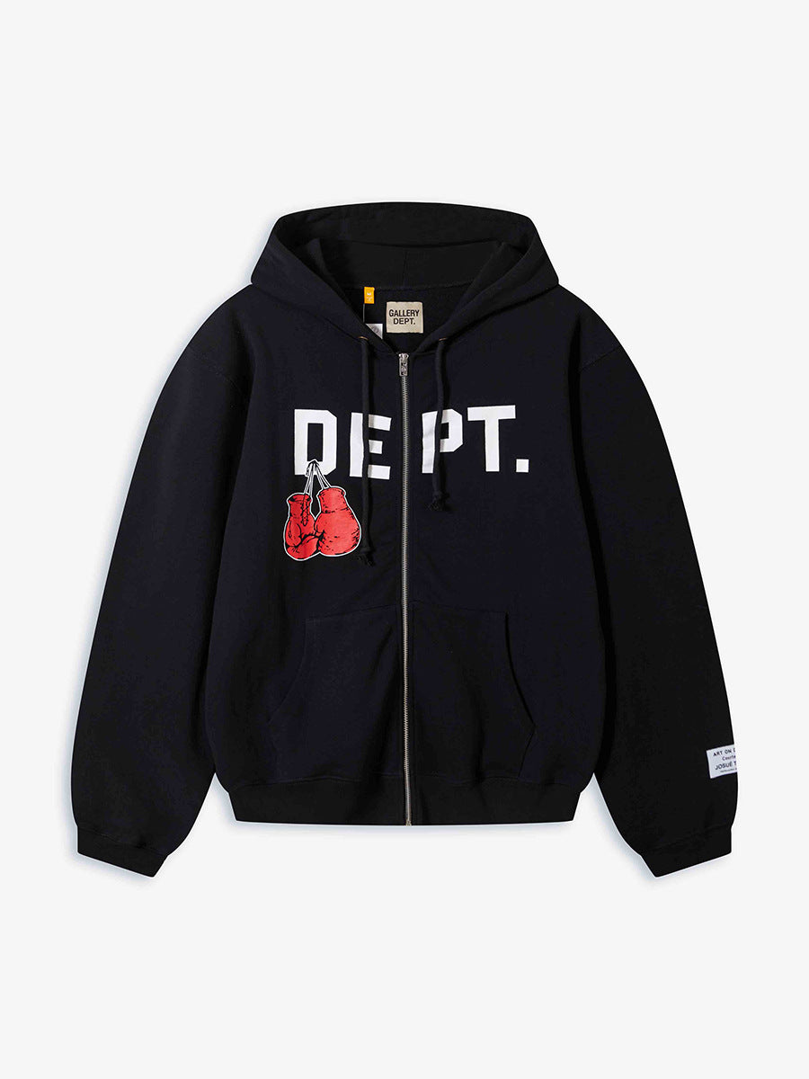 Print Zipper Hoodie