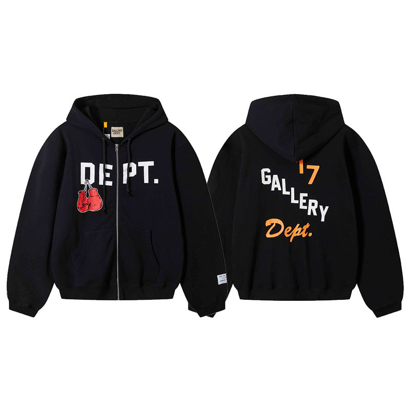 Print Zipper Hoodie