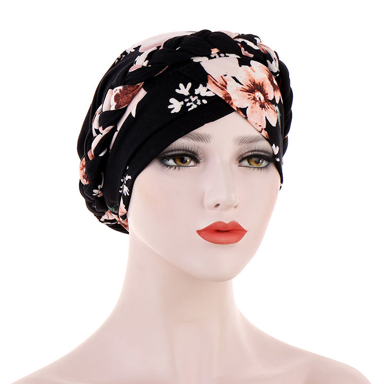 Printed Brushed Milk Silk Headscarf Hat