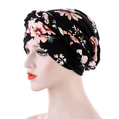 Printed Brushed Milk Silk Headscarf Hat