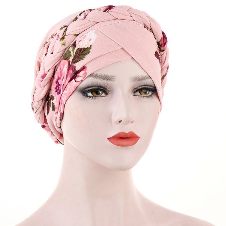 Printed Brushed Milk Silk Headscarf Hat