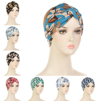 Printed Brushed Polyester Turban Hat