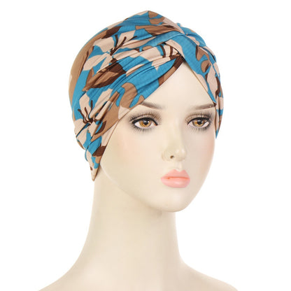 Printed Brushed Polyester Turban Hat