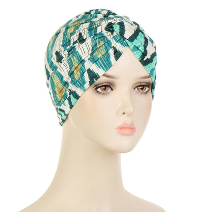 Printed Brushed Polyester Turban Hat