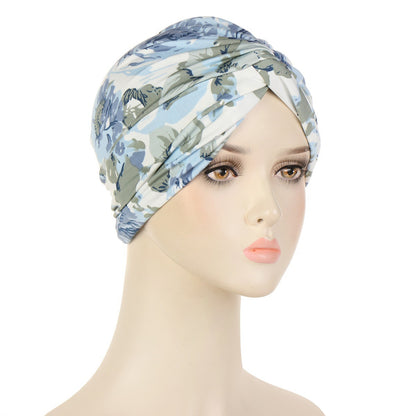 Printed Brushed Polyester Turban Hat