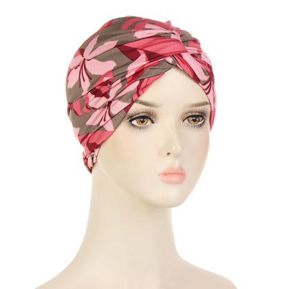 Printed Brushed Polyester Turban Hat