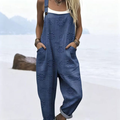 Printed Button Suspenders Casual Pants Suspenders