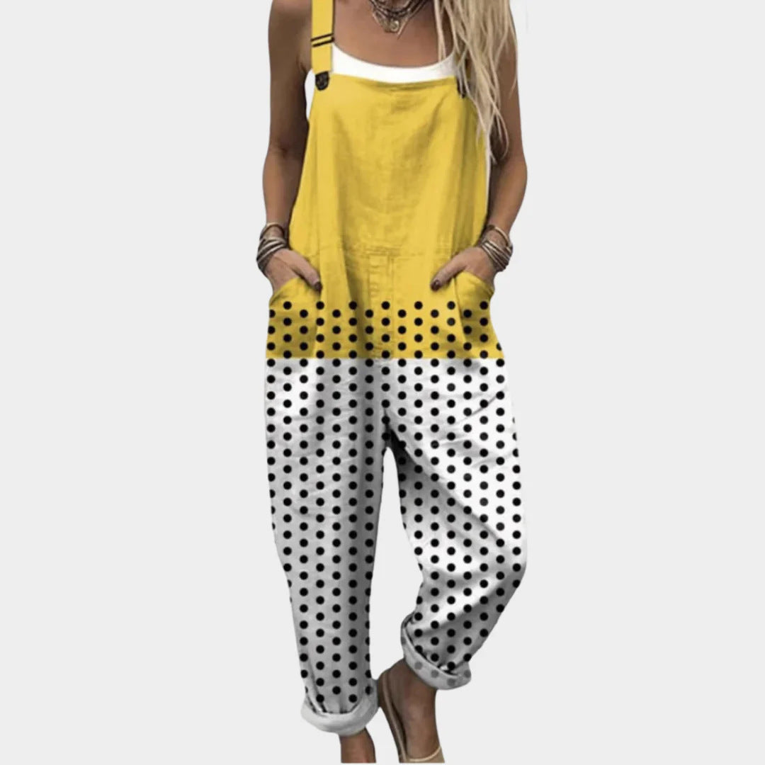 Printed Button Suspenders Casual Pants Suspenders
