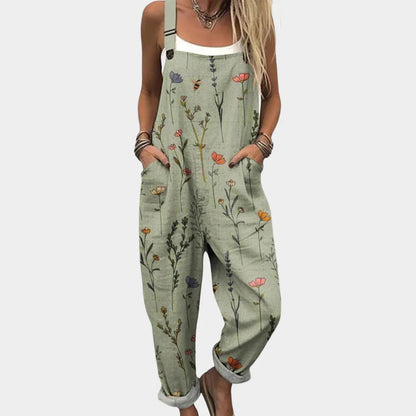 Printed Button Suspenders Casual Pants Suspenders