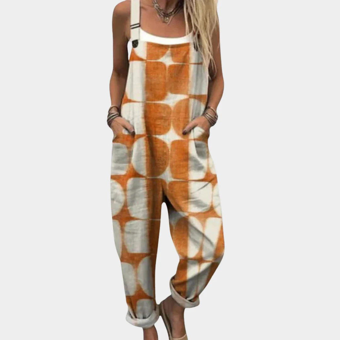 Printed Button Suspenders Casual Pants Suspenders