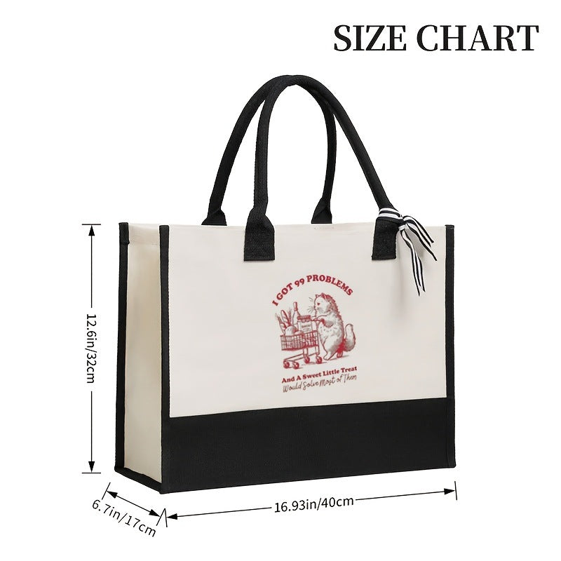 Printed Canvas Tote Bag