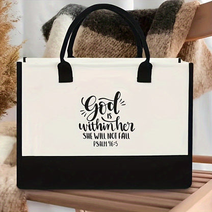 Printed Canvas Tote Bag