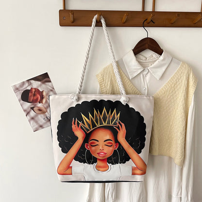 Printed Canvas Tote Bag