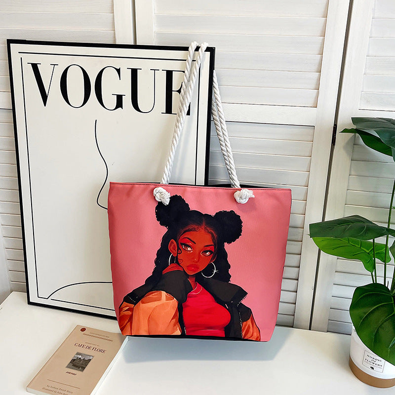 Printed Canvas Tote Bag