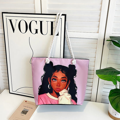 Printed Canvas Tote Bag