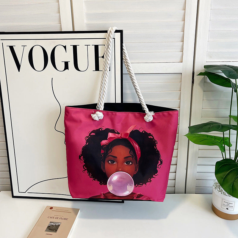 Printed Canvas Tote Bag