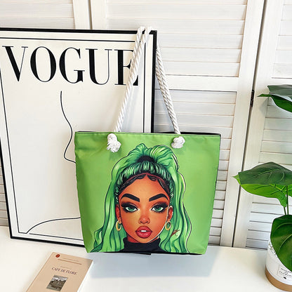 Printed Canvas Tote Bag