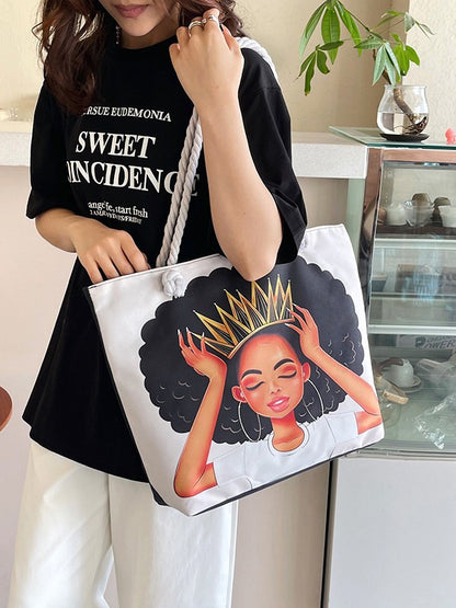 Printed Canvas Tote Bag